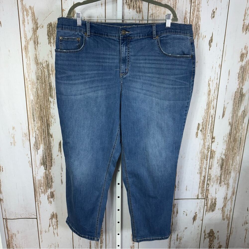 Terra & Sky Women's Classic Straight Leg Denim Jeans. Size 22W Petite.